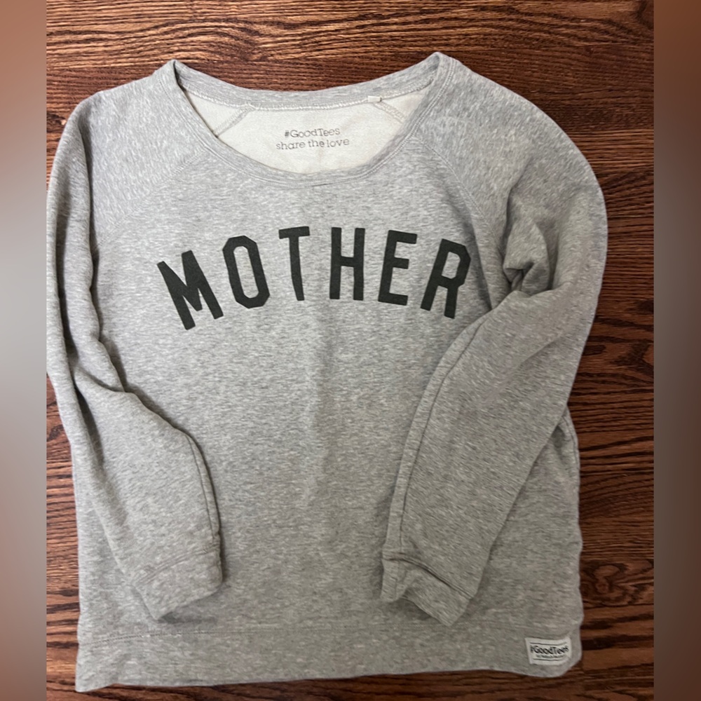 Gray MOTHER Sweatshirt by UK brand Selfish Mother.